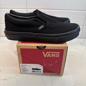 Vans Kids Classic Black Slip-On Sneakers